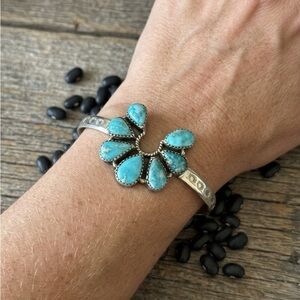 Whitewater Turquoise Sterling Silver Women's Bracelet Brilliant Blue Color